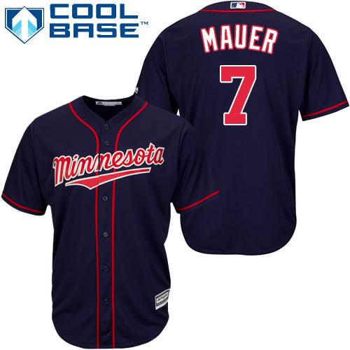 Twins #7 Joe Mauer Stitched Navy Blue Cool Base Youth MLB Jersey Twins #7 Joe Mauer Stitched Navy Blue Cool Base Youth MLB Jersey