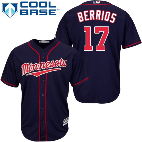 Twins #17 Jose Berrios Navy blue Cool Base Stitched Youth MLB Jersey Twins #17 Jose Berrios Navy blue Cool Base Stitched Youth MLB Jersey