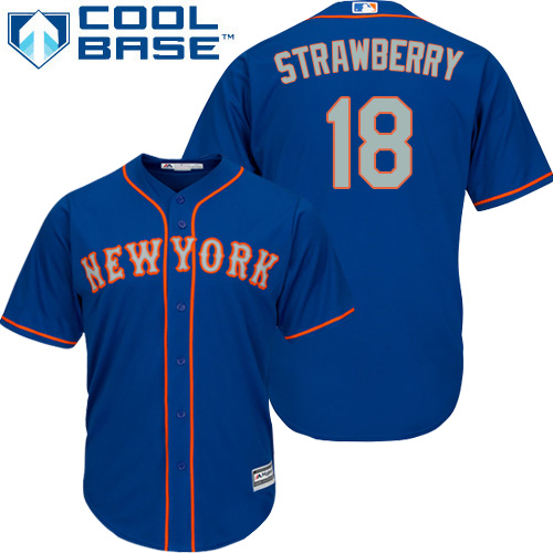 Mets #18 Darryl Strawberry Blue(Grey NO.) Cool Base Stitched Youth MLB Jersey Mets #18 Darryl Strawberry Blue(Grey NO.) Cool Base Stitched Youth MLB Jersey
