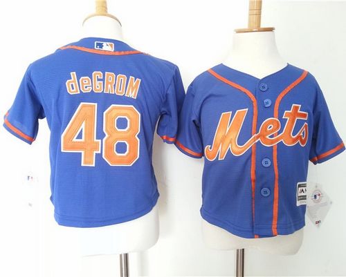 Toddler Mets #48 Jacob DeGrom Blue Alternate Home Cool Base Stitched MLB Jersey Toddler Mets #48 Jacob DeGrom Blue Alternate Home Cool Base Stitched MLB Jersey