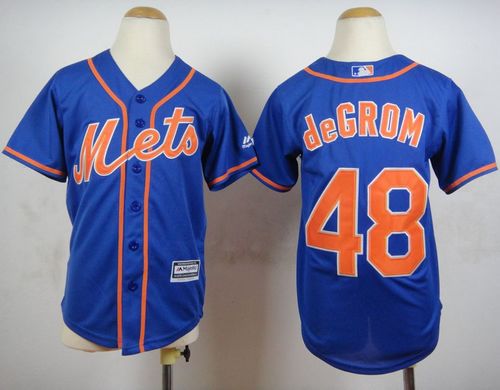 Mets #48 Jacob DeGrom Blue Alternate Home Cool Base Stitched Youth MLB Jersey Mets #48 Jacob DeGrom Blue Alternate Home Cool Base Stitched Youth MLB Jersey