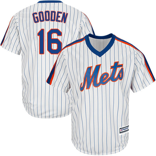 Mets #16 Dwight Gooden White(Blue Strip) Alternate Cool Base Stitched Youth MLB Jersey Mets #16 Dwight Gooden White(Blue Strip) Alternate Cool Base Stitched Youth MLB Jersey