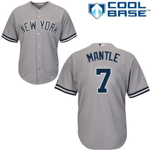 Yankees #7 Mickey Mantle Stitched Grey Youth MLB Jersey Yankees #7 Mickey Mantle Stitched Grey Youth MLB Jersey