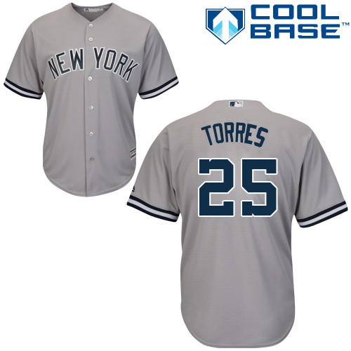 Yankees #25 Gleyber Torres Grey Cool Base Stitched Youth MLB Jersey Yankees #25 Gleyber Torres Grey Cool Base Stitched Youth MLB Jersey