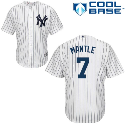 Yankees #7 Mickey Mantle Stitched White Youth MLB Jersey Yankees #7 Mickey Mantle Stitched White Youth MLB Jersey