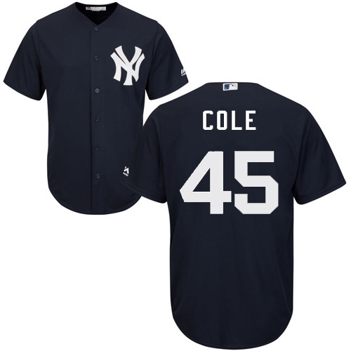 Yankees #45 Gerrit Cole Navy Blue New Cool Base Stitched Youth MLB Jersey Yankees #45 Gerrit Cole Navy Blue New Cool Base Stitched Youth MLB Jersey