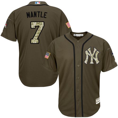 Yankees #7 Mickey Mantle Green Salute to Service Stitched Youth MLB Jersey Yankees #7 Mickey Mantle Green Salute to Service Stitched Youth MLB Jersey