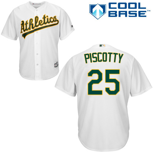 Athletics #25 Stephen Piscotty White Cool Base Stitched Youth MLB Jersey Athletics #25 Stephen Piscotty White Cool Base Stitched Youth MLB Jersey