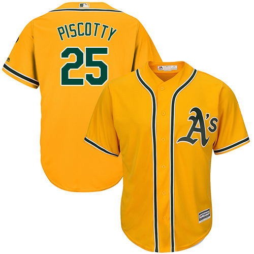 Athletics #25 Stephen Piscotty Gold Cool Base Stitched Youth MLB Jersey