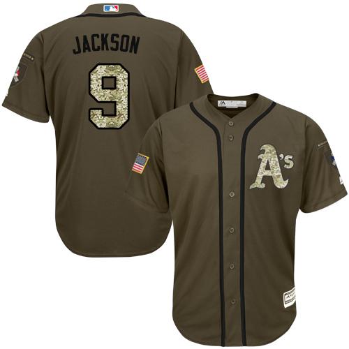 Athletics #9 Reggie Jackson Green Salute to Service Stitched Youth MLB Jersey Athletics #9 Reggie Jackson Green Salute to Service Stitched Youth MLB Jersey