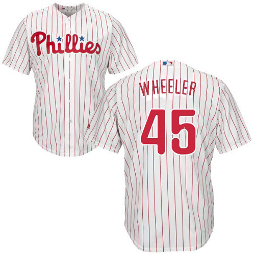 Phillies #45 Zack Wheeler White(Red Strip) Cool Base Stitched Youth MLB Jersey Phillies #45 Zack Wheeler White(Red Strip) Cool Base Stitched Youth MLB Jersey
