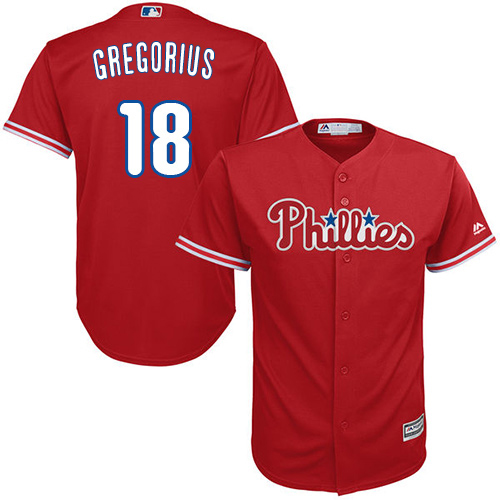 Phillies #18 Didi Gregorius Red Cool Base Stitched Youth MLB Jersey Phillies #18 Didi Gregorius Red Cool Base Stitched Youth MLB Jersey