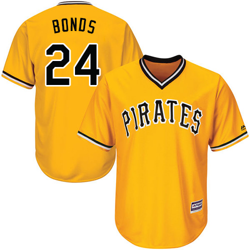 Pirates #24 Barry Bonds Gold Cool Base Stitched Youth MLB Jersey Pirates #24 Barry Bonds Gold Cool Base Stitched Youth MLB Jersey