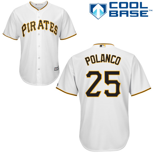 Pirates #25 Gregory Polanco White Cool Base Stitched Youth MLB Jersey Pirates #25 Gregory Polanco White Cool Base Stitched Youth MLB Jersey