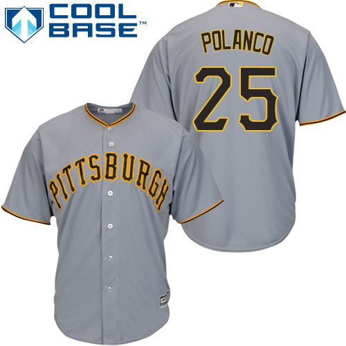 Pirates #25 Gregory Polanco Grey Cool Base Stitched Youth MLB Jersey Pirates #25 Gregory Polanco Grey Cool Base Stitched Youth MLB Jersey