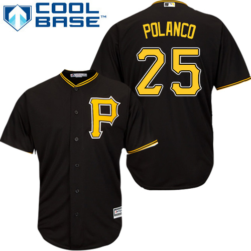 Pirates #25 Gregory Polanco Black Cool Base Stitched Youth MLB Jersey Pirates #25 Gregory Polanco Black Cool Base Stitched Youth MLB Jersey