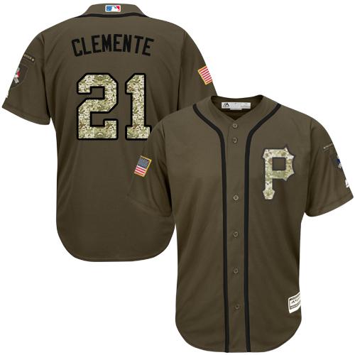 Pirates #21 Roberto Clemente Green Salute to Service Stitched Youth MLB Jersey Pirates #21 Roberto Clemente Green Salute to Service Stitched Youth MLB Jersey