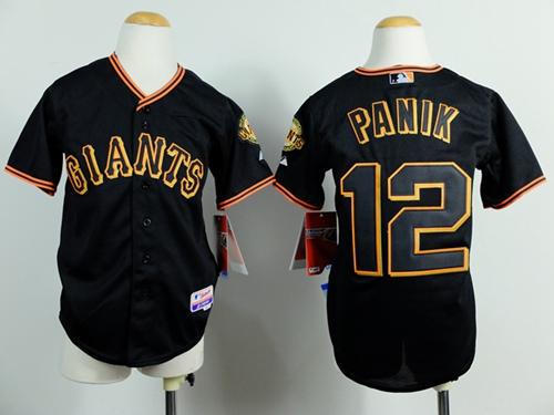 Giants #12 Joe Panik Black Cool Base Stitched Youth MLB Jersey Giants #12 Joe Panik Black Cool Base Stitched Youth MLB Jersey