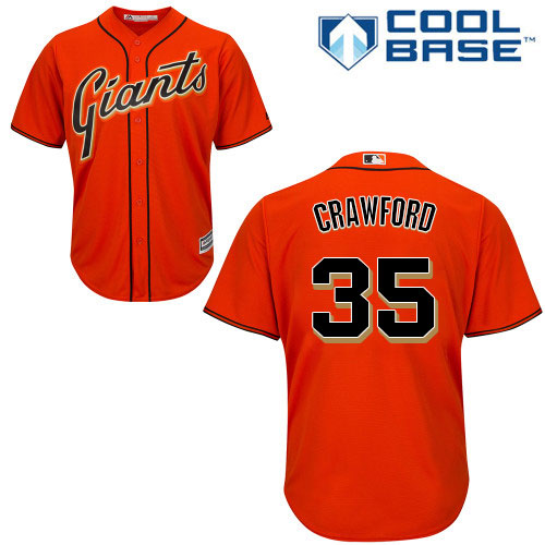 Giants #35 Brandon Crawford Orange Alternate Cool Base Stitched Youth MLB Jersey Giants #35 Brandon Crawford Orange Alternate Cool Base Stitched Youth MLB Jersey