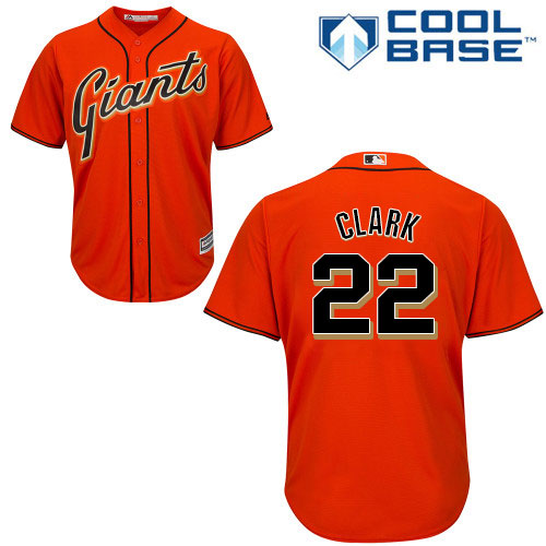 Giants #22 Will Clark Orange Alternate Cool Base Stitched Youth MLB Jersey Giants #22 Will Clark Orange Alternate Cool Base Stitched Youth MLB Jersey