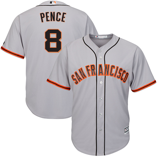 Giants #8 Hunter Pence Grey Road Cool Base Stitched Youth MLB Jersey Giants #8 Hunter Pence Grey Road Cool Base Stitched Youth MLB Jersey