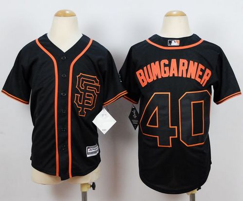 Giants #40 Madison Bumgarner Black Cool Base Stitched Youth MLB Jersey Giants #40 Madison Bumgarner Black Cool Base Stitched Youth MLB Jersey