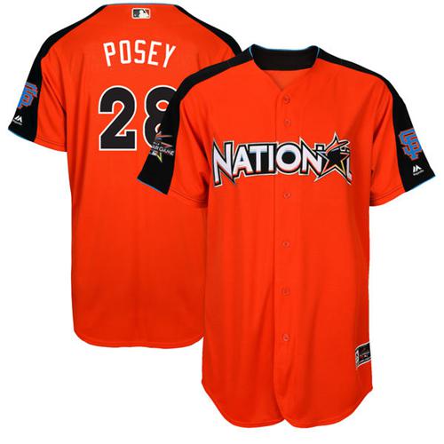 Giants #28 Buster Posey Orange 2017 All-Star National League Stitched Youth MLB Jersey Giants #28 Buster Posey Orange 2017 All-Star National League Stitched Youth MLB Jersey