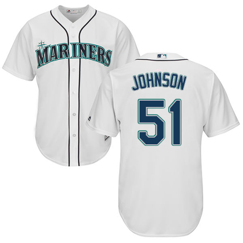 Mariners #51 Randy Johnson White Cool Base Stitched Youth MLB Jersey Mariners #51 Randy Johnson White Cool Base Stitched Youth MLB Jersey