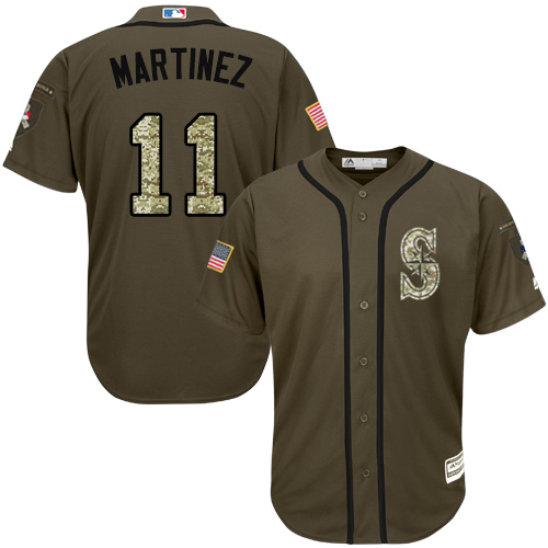 Mariners #11 Edgar Martinez Green Salute to Service Stitched Youth MLB Jersey Mariners #11 Edgar Martinez Green Salute to Service Stitched Youth MLB Jersey
