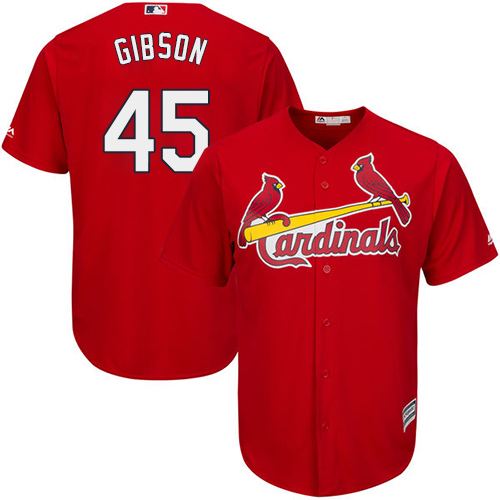 Cardinals #45 Bob Gibson Red Cool Base Stitched Youth MLB Jersey Cardinals #45 Bob Gibson Red Cool Base Stitched Youth MLB Jersey