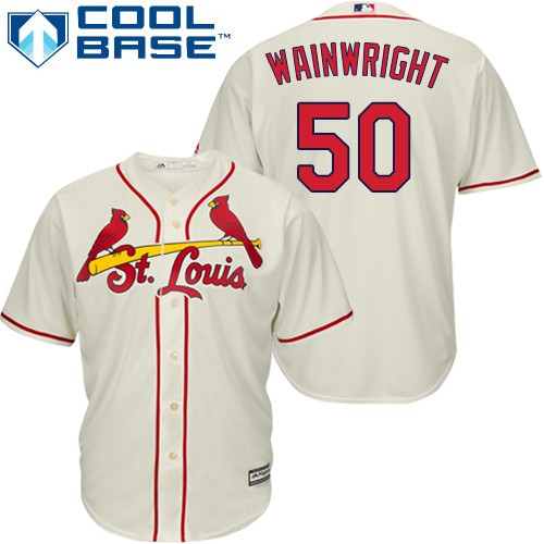Cardinals #50 Adam Wainwright Cream Cool Base Stitched Youth MLB Jersey Cardinals #50 Adam Wainwright Cream Cool Base Stitched Youth MLB Jersey