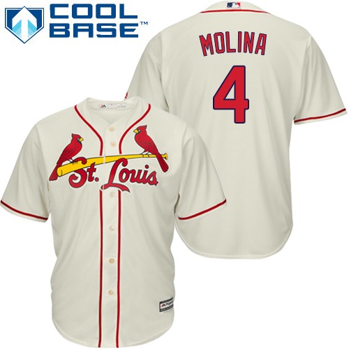 Cardinals #4 Yadier Molina Cream Cool Base Stitched Youth MLB Jersey Cardinals #4 Yadier Molina Cream Cool Base Stitched Youth MLB Jersey