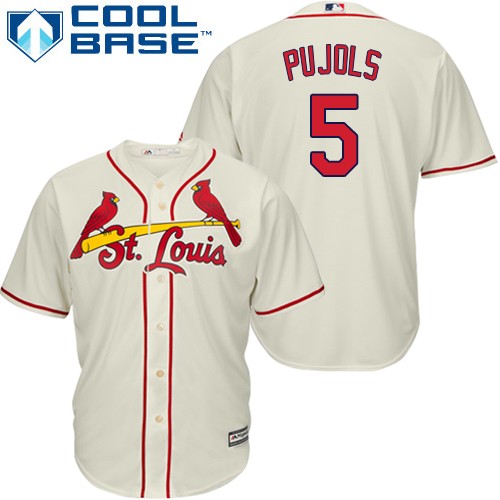 Cardinals #5 Albert Pujols Cream Cool Base Stitched Youth MLB Jersey Cardinals #5 Albert Pujols Cream Cool Base Stitched Youth MLB Jersey