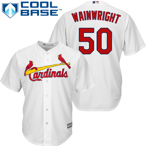 Cardinals #50 Adam Wainwright White Cool Base Stitched Youth MLB Jersey Cardinals #50 Adam Wainwright White Cool Base Stitched Youth MLB Jersey