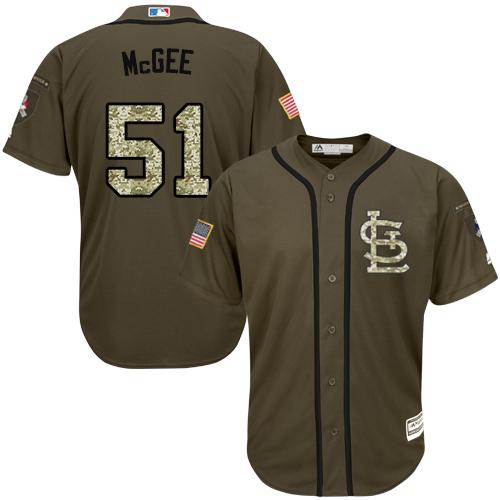 Cardinals #51 Willie McGee Green Salute to Service Stitched Youth MLB Jersey Cardinals #51 Willie McGee Green Salute to Service Stitched Youth MLB Jersey