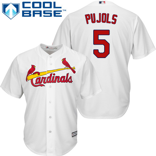 Cardinals #5 Albert Pujols White Cool Base Stitched Youth MLB Jersey Cardinals #5 Albert Pujols White Cool Base Stitched Youth MLB Jersey