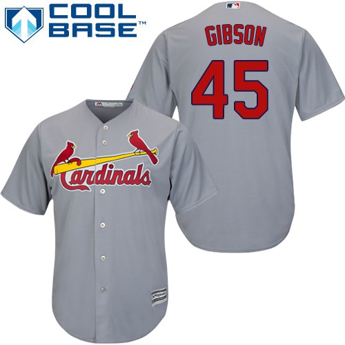 Cardinals #45 Bob Gibson Grey Cool Base Stitched Youth MLB Jersey Cardinals #45 Bob Gibson Grey Cool Base Stitched Youth MLB Jersey