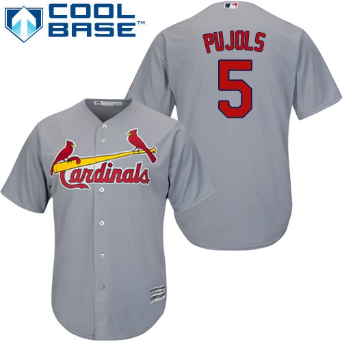 Cardinals #5 Albert Pujols Grey Cool Base Stitched Youth MLB Jersey Cardinals #5 Albert Pujols Grey Cool Base Stitched Youth MLB Jersey