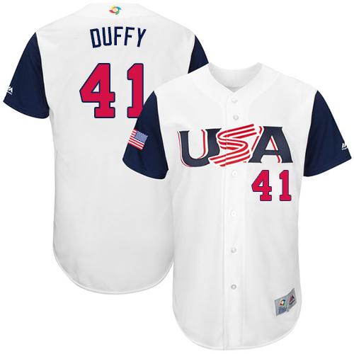 Team USA #41 Danny Duffy White 2017 World MLB Classic Authentic Stitched Youth MLB Jersey Team USA #41 Danny Duffy White 2017 World MLB Classic Authentic Stitched Youth MLB Jersey