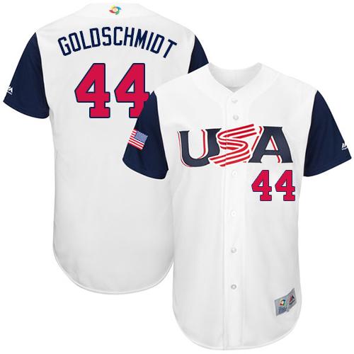 Team USA #44 Paul Goldschmidt White 2017 World MLB Classic Authentic Stitched Youth MLB Jersey Team USA #44 Paul Goldschmidt White 2017 World MLB Classic Authentic Stitched Youth MLB Jersey
