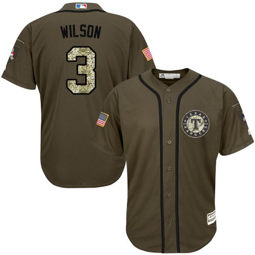 Rangers #3 Russell Wilson Green Salute to Service Stitched Youth MLB Jersey Rangers #3 Russell Wilson Green Salute to Service Stitched Youth MLB Jersey