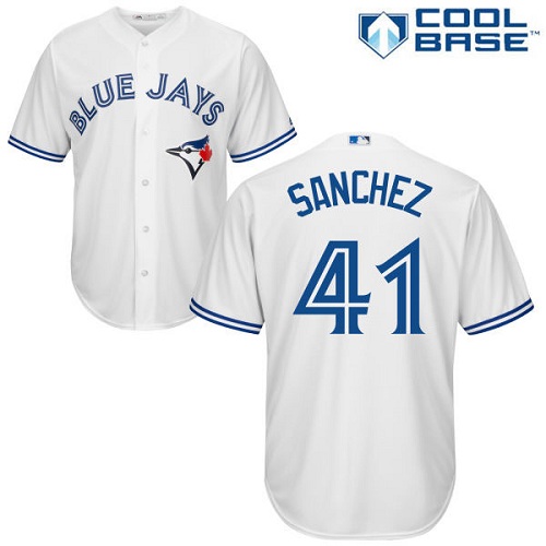 Blue Jays #41 Aaron Sanchez White Cool Base Stitched Youth MLB Jersey Blue Jays #41 Aaron Sanchez White Cool Base Stitched Youth MLB Jersey