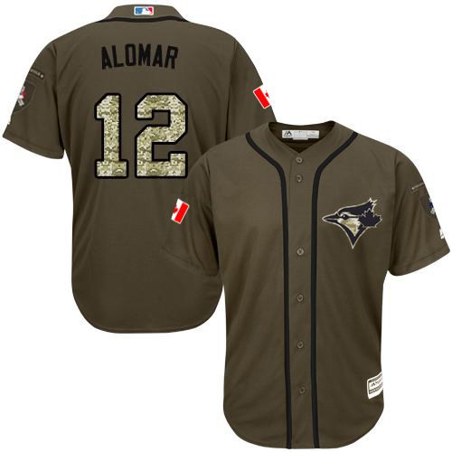 Blue Jays #12 Roberto Alomar Green Salute to Service Stitched Youth MLB Jersey Blue Jays #12 Roberto Alomar Green Salute to Service Stitched Youth MLB Jersey