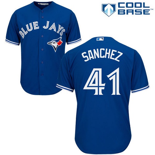 Blue Jays #41 Aaron Sanchez Blue Cool Base Stitched Youth MLB Jersey Blue Jays #41 Aaron Sanchez Blue Cool Base Stitched Youth MLB Jersey