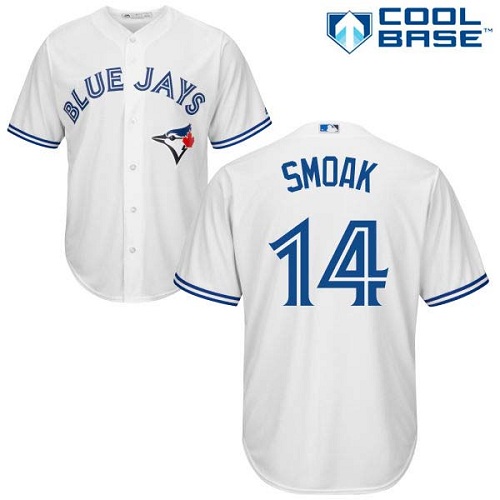 Blue Jays #14 Justin Smoak White Cool Base Stitched Youth MLB Jersey Blue Jays #14 Justin Smoak White Cool Base Stitched Youth MLB Jersey