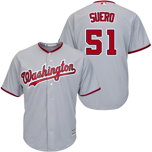 Nationals #51 Wander Suero Grey New Cool Base Stitched Youth MLB Jersey