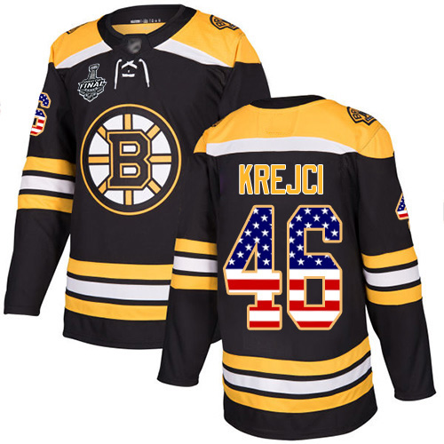Adidas Bruins #46 David Krejci Black Home Authentic USA Flag Stanley Cup Final Bound Youth Stitched NHL Jersey Adidas Bruins #46 David Krejci Black Home Authentic USA Flag Stanley Cup Final Bound Youth Stitched NHL Jersey