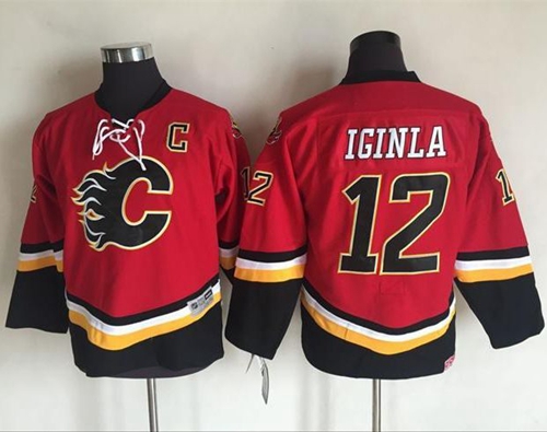 Flames #12 Jarome Iginla Red/Black CCM Throwback Stitched Youth NHL Jersey Flames #12 Jarome Iginla Red/Black CCM Throwback Stitched Youth NHL Jersey