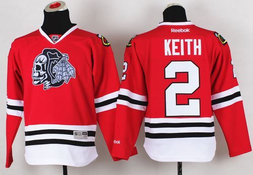Blackhawks #2 Duncan Keith Red(White Skull) Stitched Youth NHL Jersey Blackhawks #2 Duncan Keith Red(White Skull) Stitched Youth NHL Jersey
