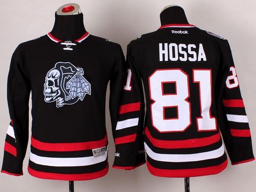 Blackhawks #81 Marian Hossa Black(White Skull) 2014 Stadium Series Stitched Youth NHL Jersey Blackhawks #81 Marian Hossa Black(White Skull) 2014 Stadium Series Stitched Youth NHL Jersey
